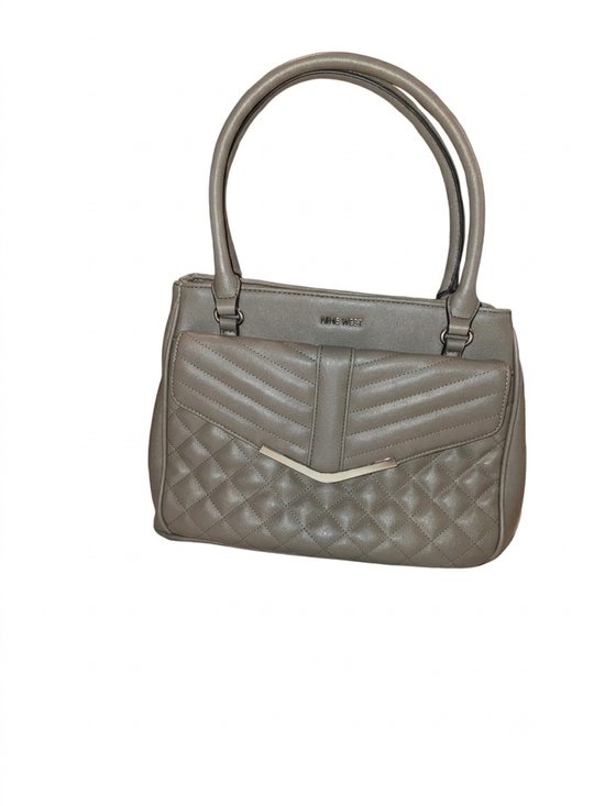 Nine West Handbags - Nine West Gray Quilted Satchel Shoulder Bag Chevron Diamond Top Handle Purse